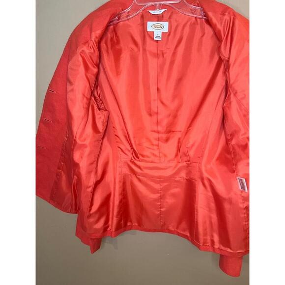 Talbots Jacket Womens Size 8 Coral Blazer 3button Notched Lapel Linen Classic - Picture 6 of 9